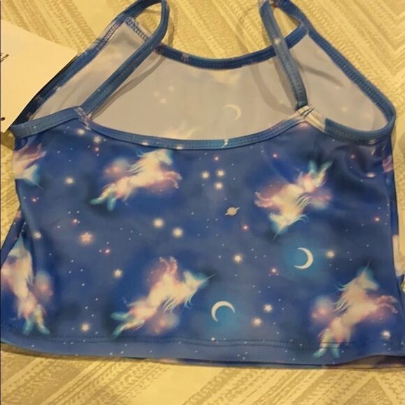 Cruz Girls Blue Unicorn, Moon & Star Two Piece Tankini, Size 6 - Picture 6 of 6